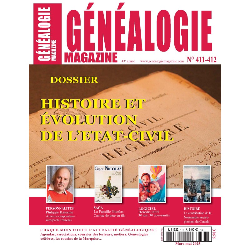 Généalogie Magazine N° 411-412  - Version Numérique