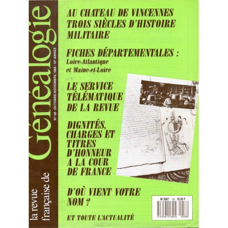 Revue Française de Généalogie N° 058 octobre-novembre 1988