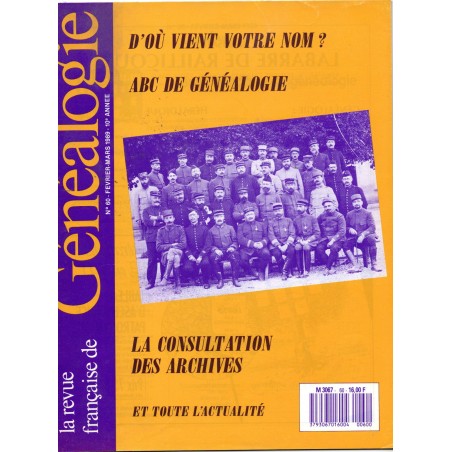 Revue Française de Généalogie N° 059 février mars 1989