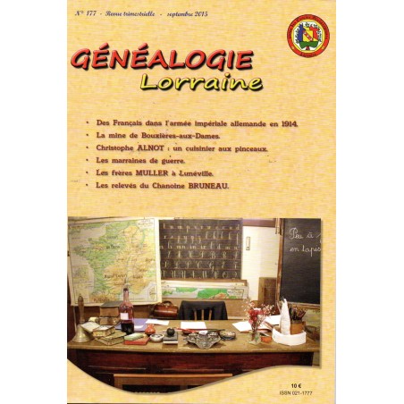 Généalogie Lorraine N° 177 - septembre 2015