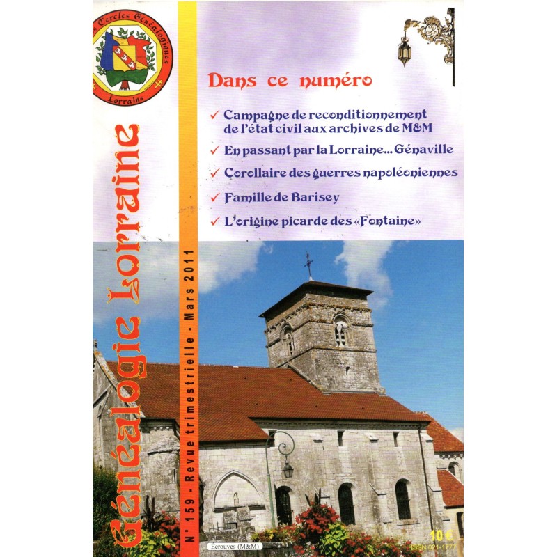 Généalogie Lorraine N° 159 - mars 2011