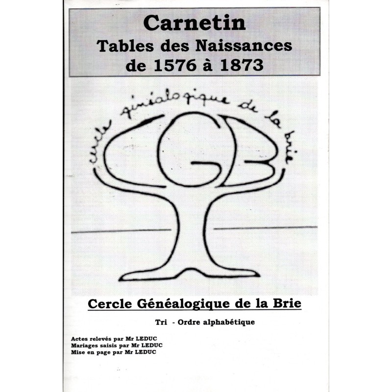 Carnetin Tables des naissances de 1576 à 1873