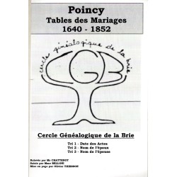 Poincy Tables des mariages...