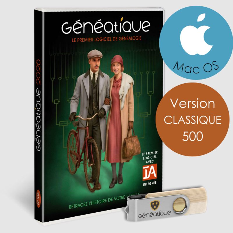 Généatique 2026 - Classique (coffret avec clé USB) - Version Mac