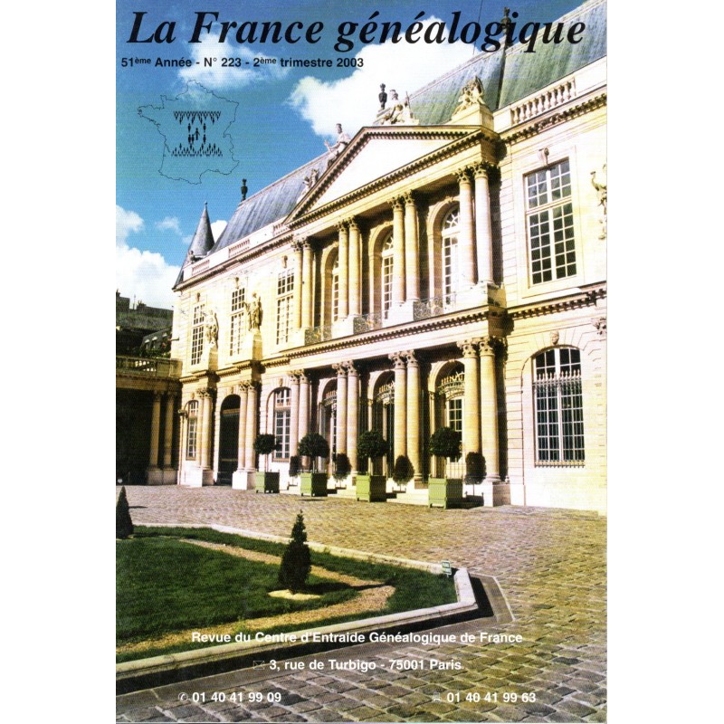 La France Généalogique N° 223 - 2e trimestre 2003