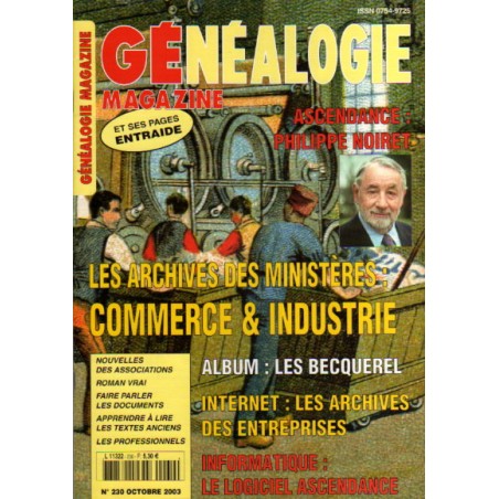 Généalogie Magazine n° 230 - octobre 2003