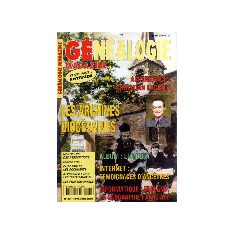 Généalogie Magazine n° 231 - novembre 2003