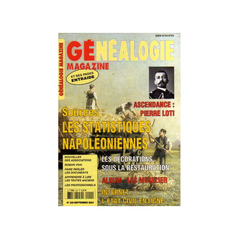 Généalogie Magazine n° 229 - septembre 2003