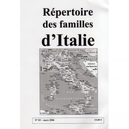 Répertoire des famille étudiées L'Italie Tome 4