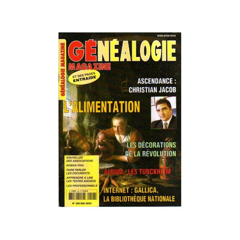 Généalogie Magazine n° 226 - mai 2003