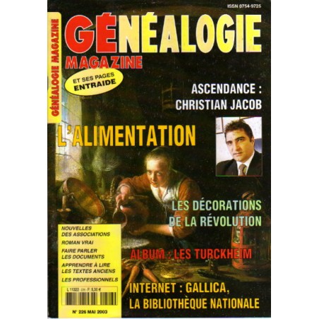 Généalogie Magazine n° 226 - mai 2003