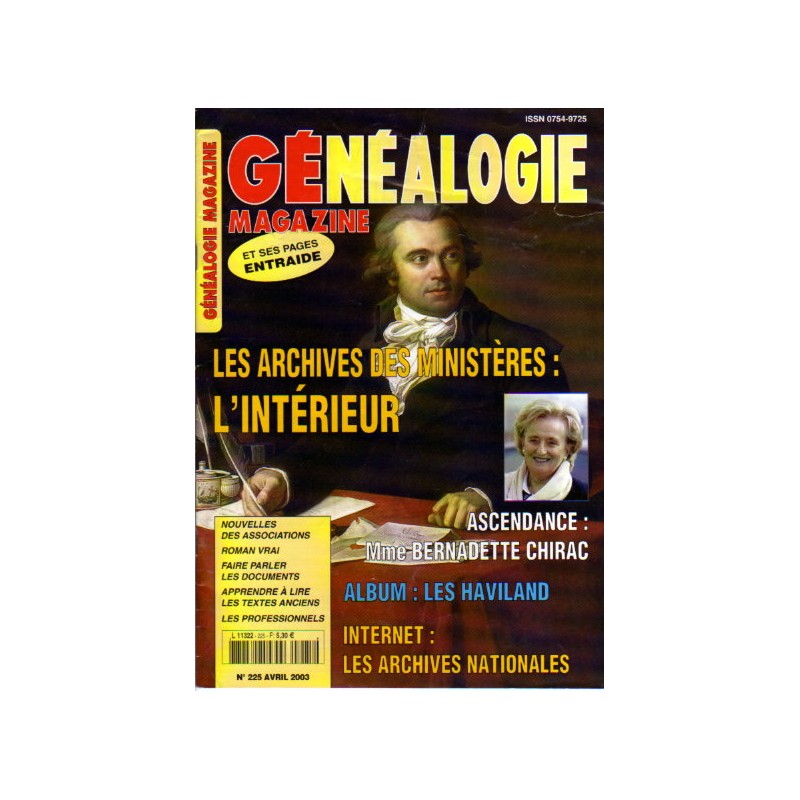 Généalogie Magazine n° 225 - avril 2003