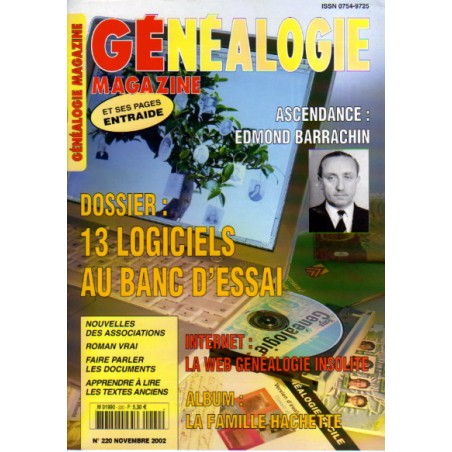 Généalogie Magazine n° 220 - novembre 2002