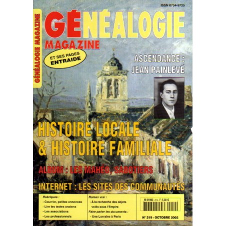 Généalogie magazine n° 219 - octobre 2002