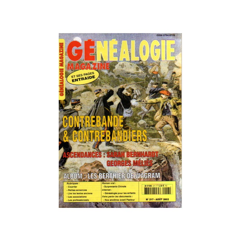 Généalogie magazine n° 217 - août 2002