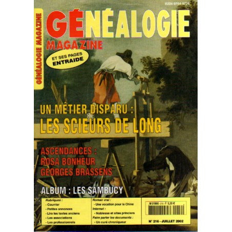 Généalogie magazine n° 216 - juillet 2002