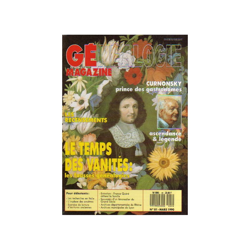 Généalogie Magazine n° 081 - mars 1990