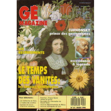 Généalogie Magazine n° 081 - mars 1990