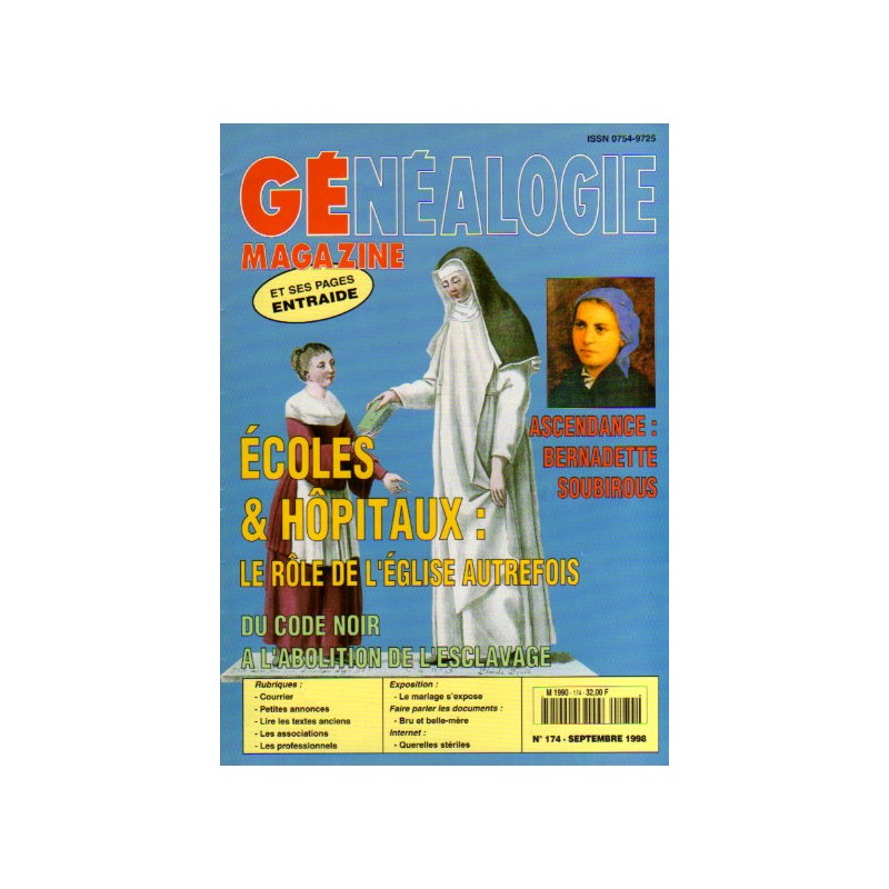 Généalogie Magazine n° 174 - septembre 1998