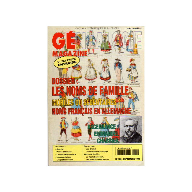 Généalogie Magazine n° 185 - septembre 1999