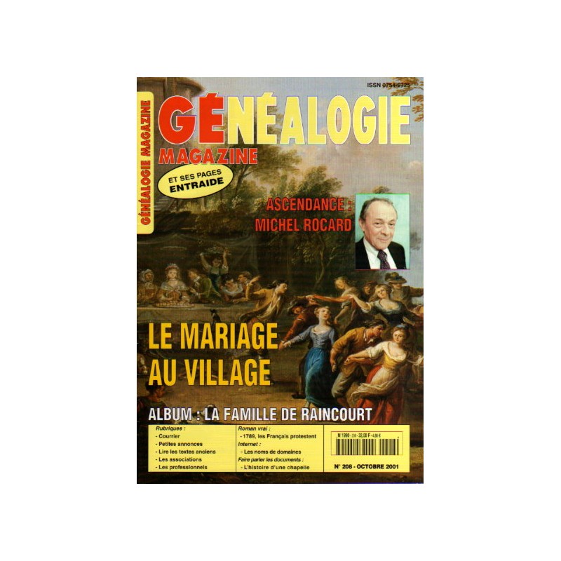 Généalogie Magazine n° 208 - octobre 2001