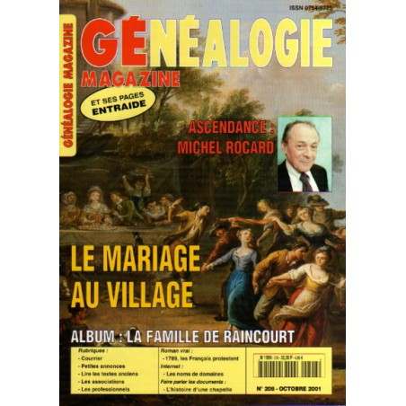 Généalogie Magazine n° 208 - octobre 2001