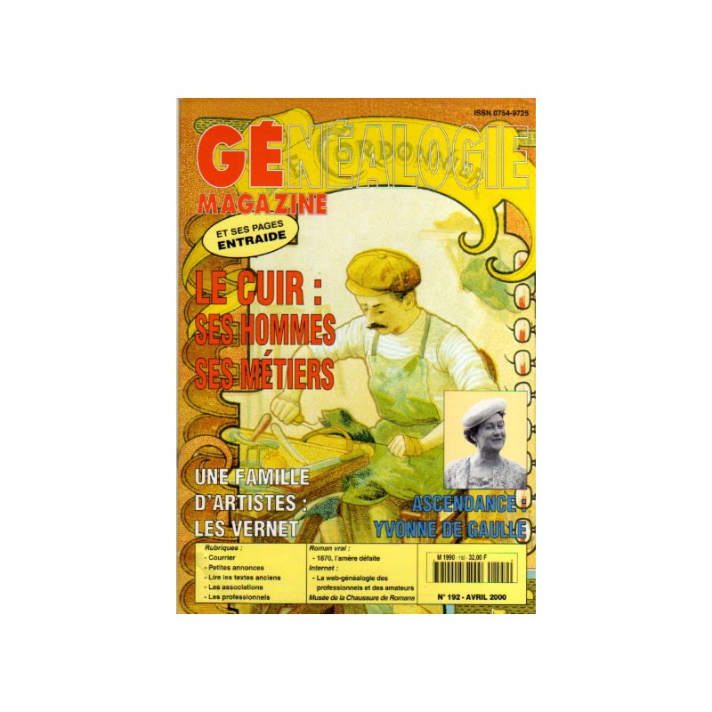 Généalogie Magazine n° 192 - avril 2000