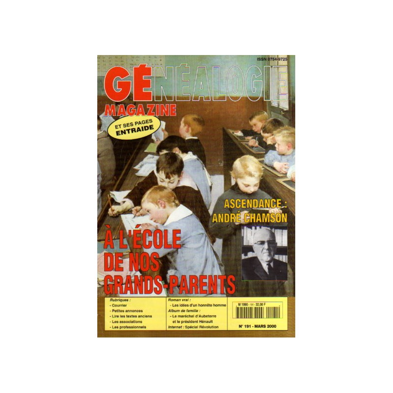 Généalogie Magazine n° 191 - mars 2000