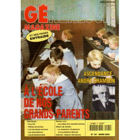 Généalogie Magazine n° 191 - mars 2000