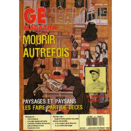 Généalogie Magazine n° 101 - janvier-février 1992