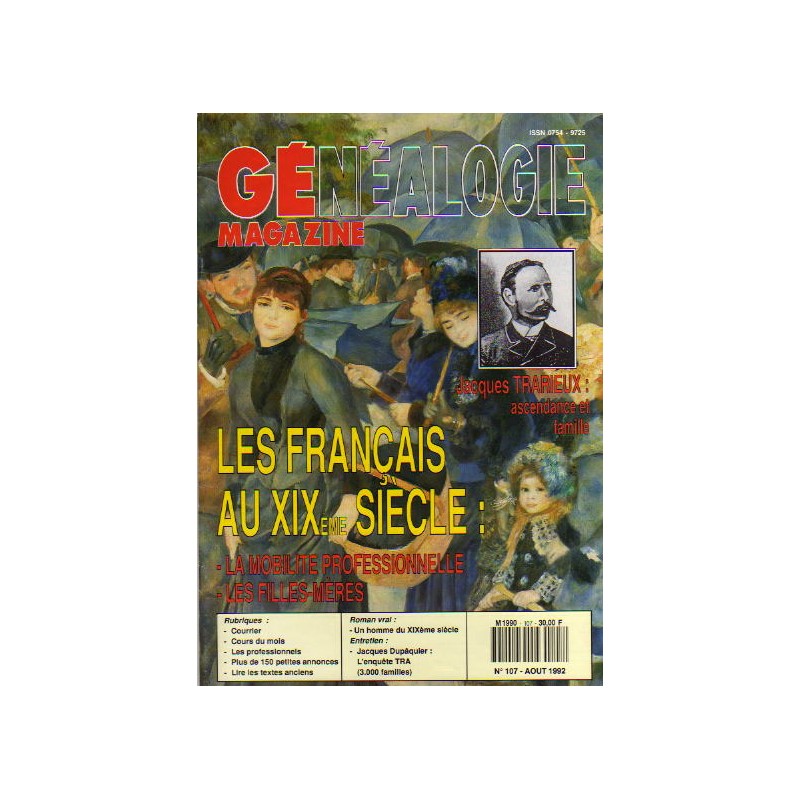 Généalogie Magazine n° 107 - août 1992