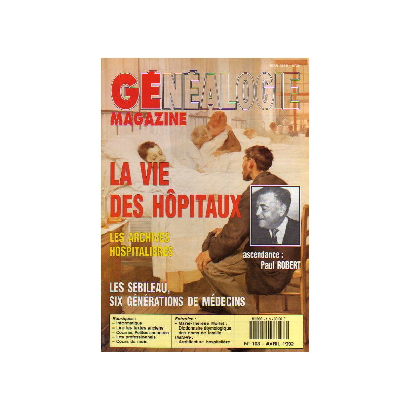 Généalogie Magazine n° 103 - avril 1992