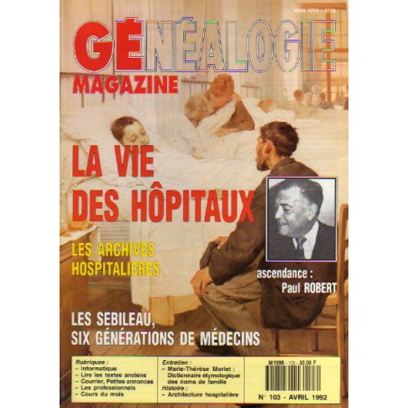 Généalogie Magazine n° 103 - avril 1992