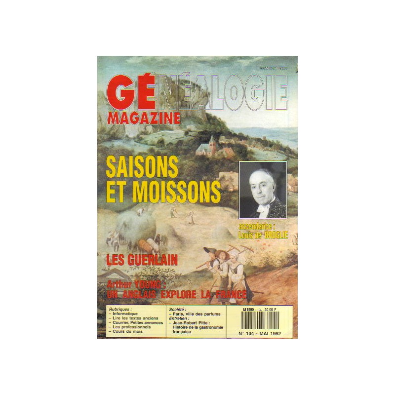 Généalogie Magazine n° 104 - mai 1992