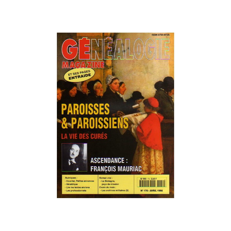 Généalogie Magazine n° 170 - avril 1998