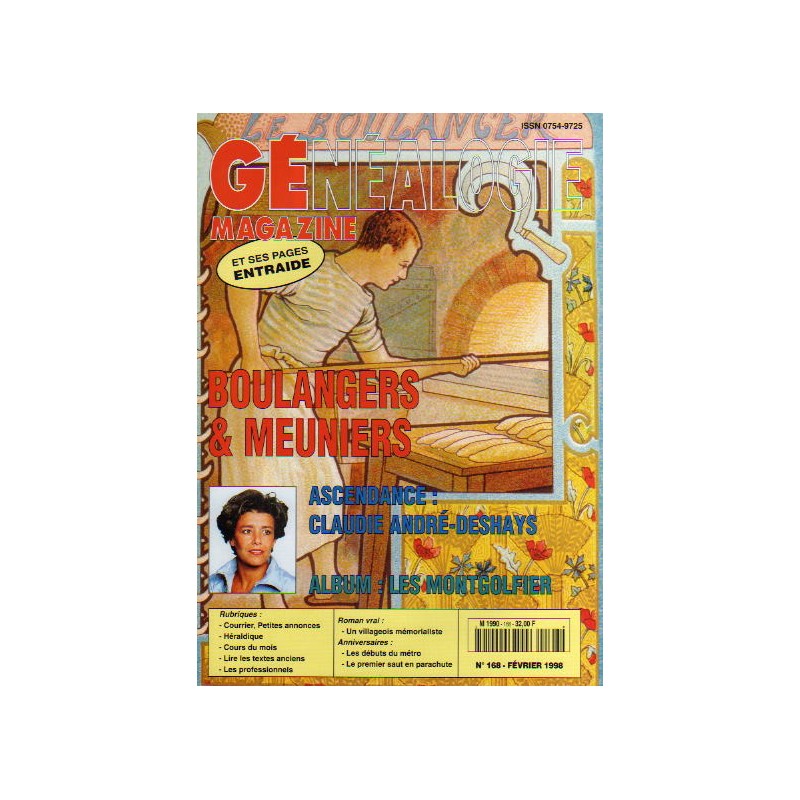 Généalogie Magazine n° 168 - février 1998
