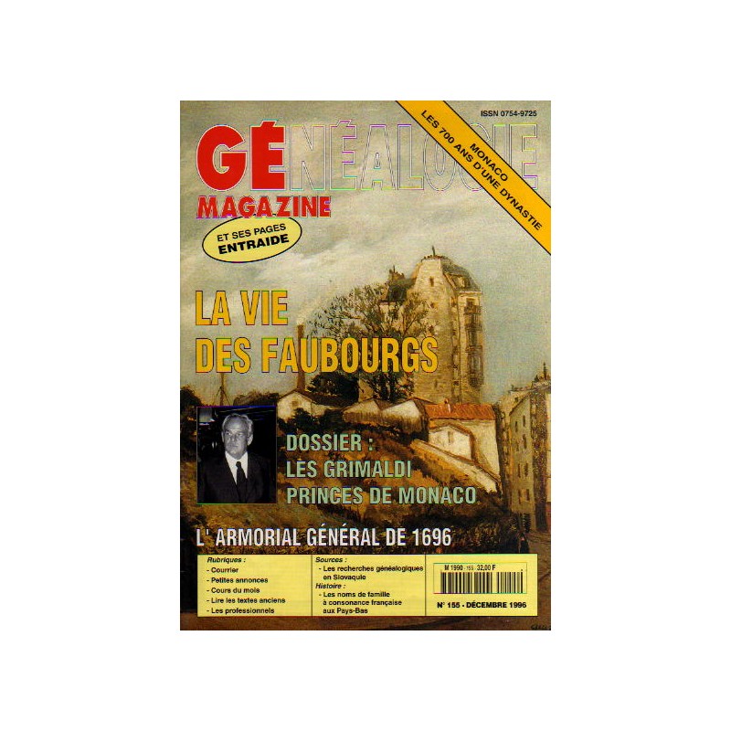 Généalogie Magazine n° 155 - décembre 1996