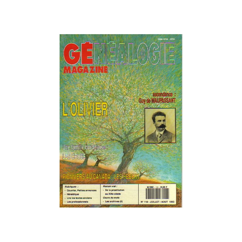 Généalogie Magazine n° 118 - juillet - août 1993
