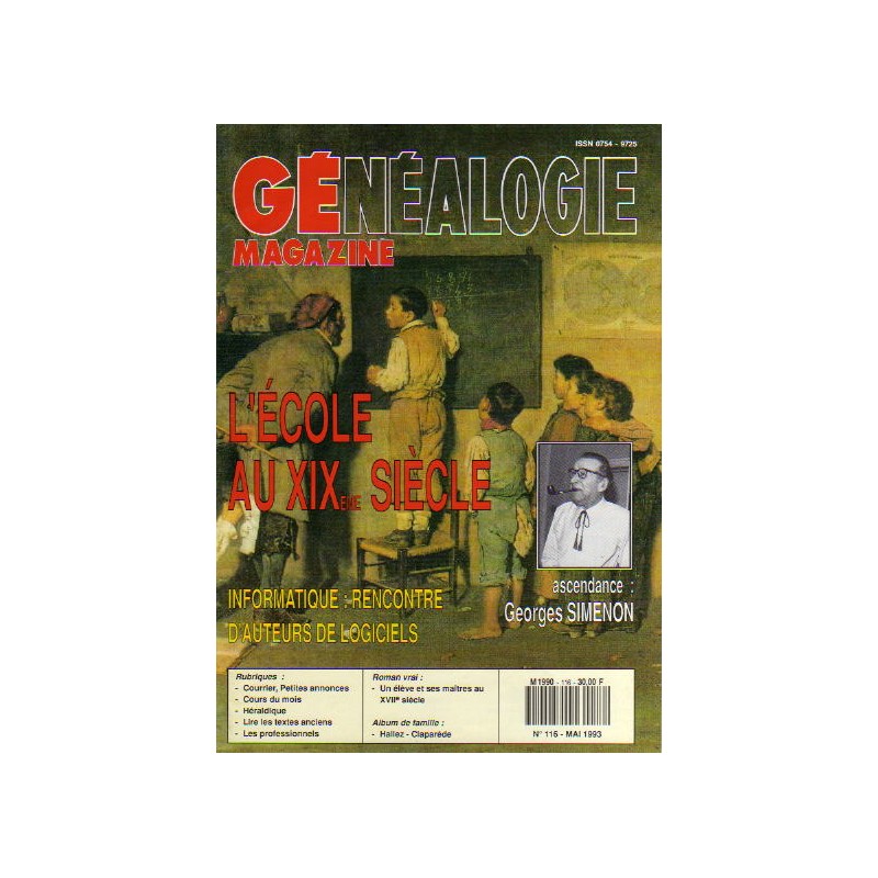 Généalogie Magazine n° 116 - mai 1993