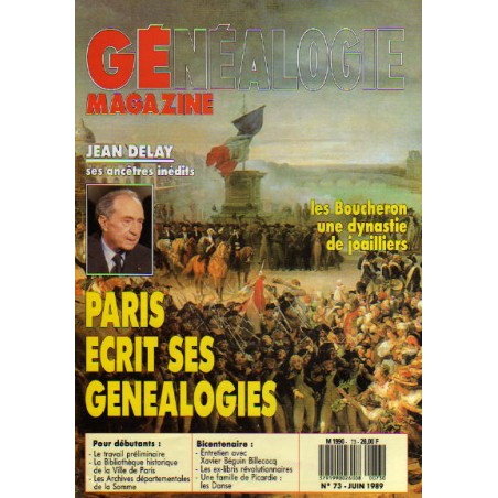 Généalogie Magazine n° 073 - juin 1989