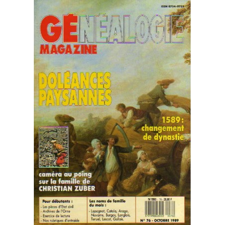 Généalogie Magazine n° 076 - octobre 1989