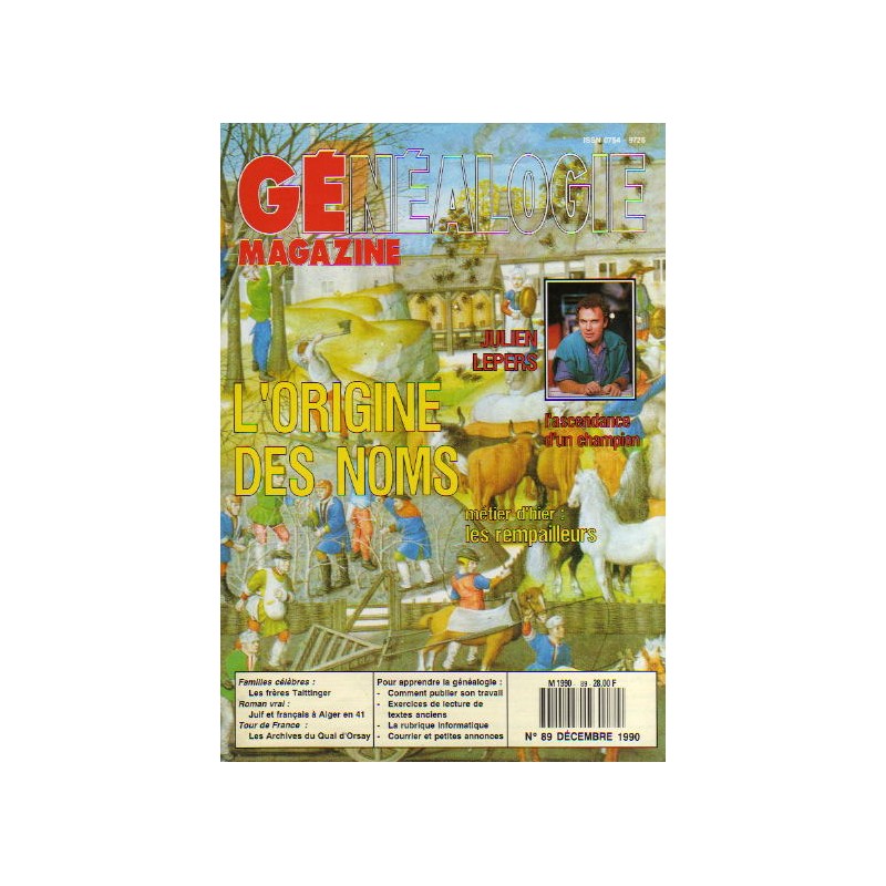 Généalogie Magazine n° 089 - décembre 1990