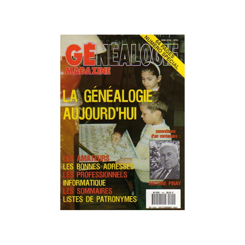 Généalogie Magazine n° 100 - décembre 1991