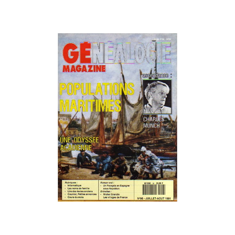 Généalogie Magazine n° 096 - juillet-août 1991