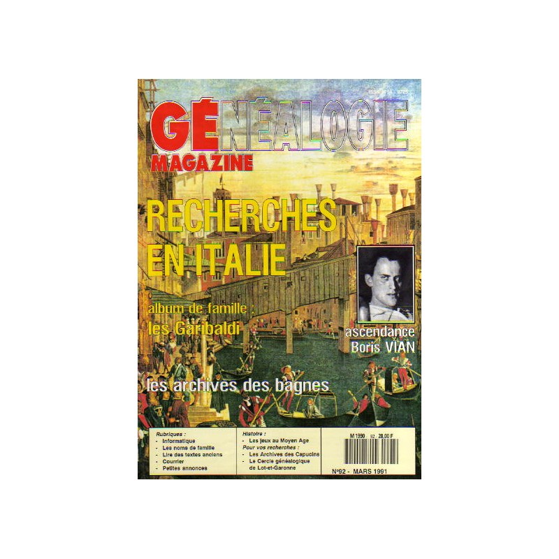 Généalogie Magazine n° 092 - mars 1991