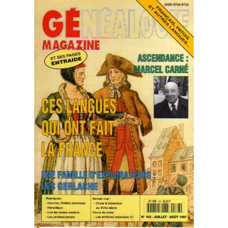 Généalogie Magazine n° 162 - juillet-août 1997