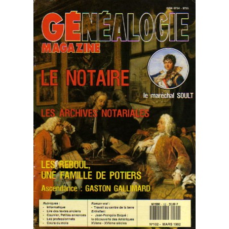 Généalogie Magazine n° 102 - mars 1992