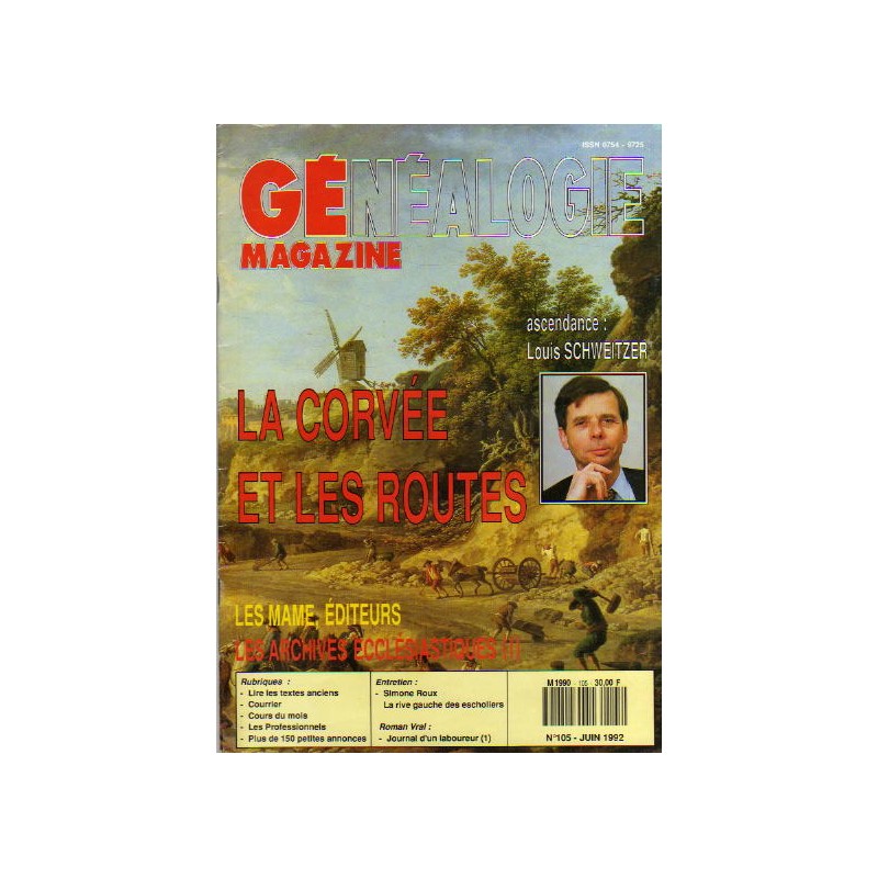 Généalogie Magazine n° 105 - juin 1992