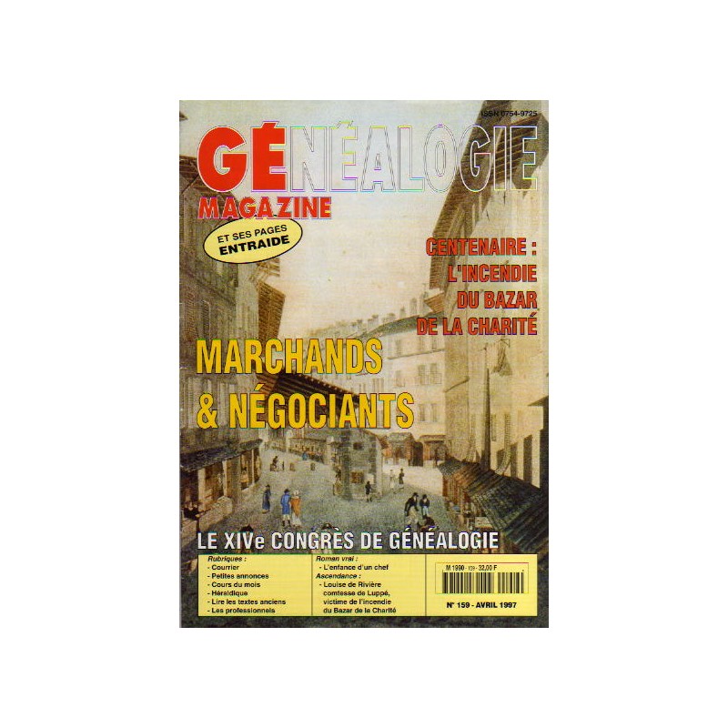 Généalogie Magazine n° 159 - avril 1997