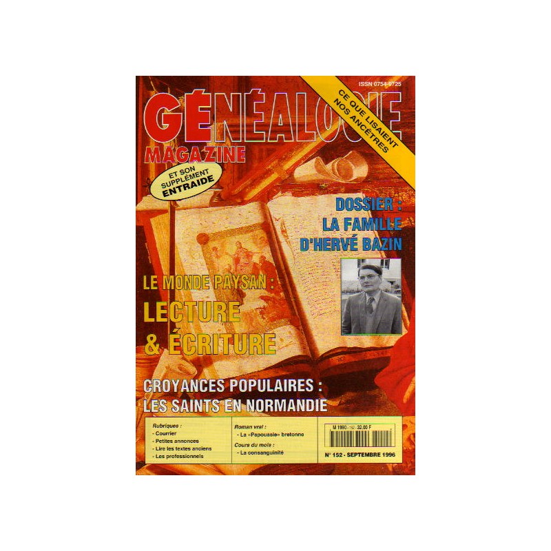 Généalogie Magazine n° 152 - septembre 1996